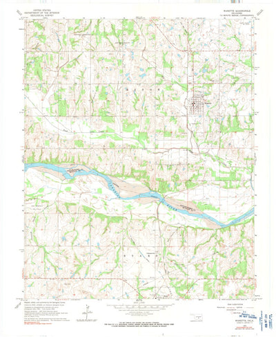 United States Geological Survey Wanette, OK (1965, 24000-Scale) digital map