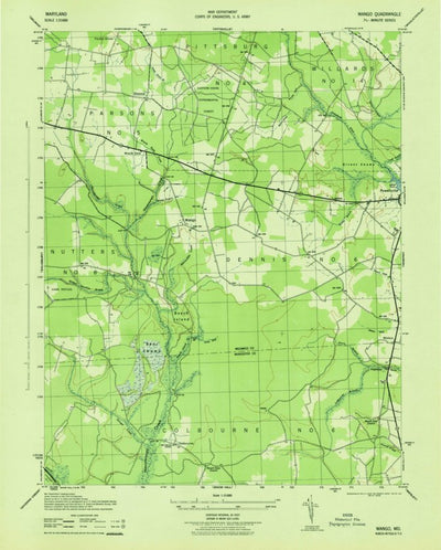 United States Geological Survey Wango, MD (1943, 31680-Scale) digital map