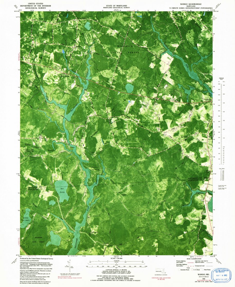 Wango, MD (1982, 24000-Scale) Map by United States Geological Survey ...