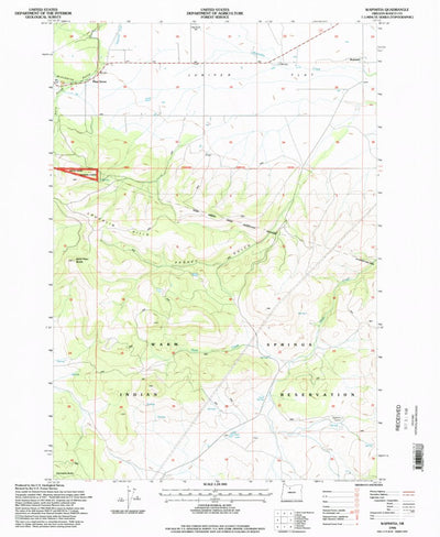 United States Geological Survey Wapinitia, OR (1996, 24000-Scale) digital map