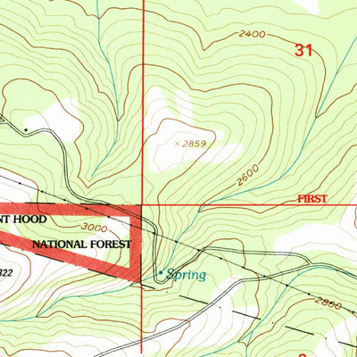 United States Geological Survey Wapinitia, OR (1996, 24000-Scale) digital map