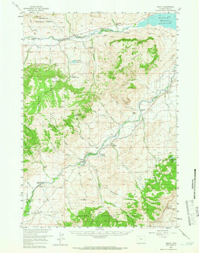 United States Geological Survey Wapiti, WY (1957, 62500-Scale) digital map