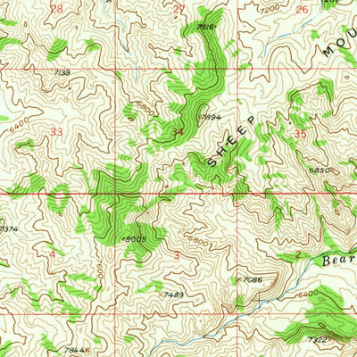 United States Geological Survey Wapiti, WY (1957, 62500-Scale) digital map