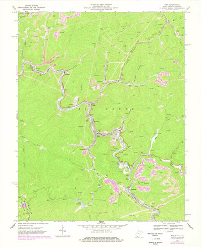 United States Geological Survey War, WV-VA (1967, 24000-Scale) digital map