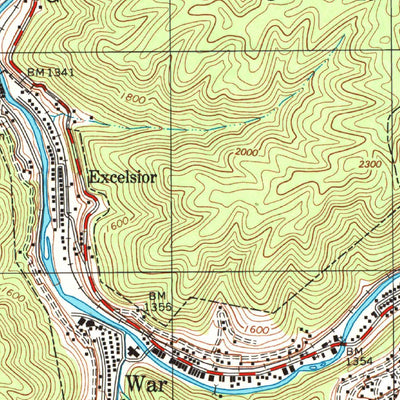 United States Geological Survey War, WV-VA (2001, 24000-Scale) digital map