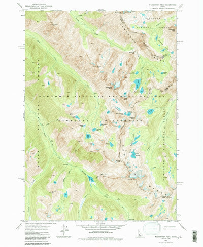 United States Geological Survey Warbonnet Peak, ID (1972, 24000-Scale) digital map
