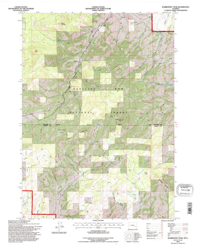 United States Geological Survey Warbonnett Peak, WY (1992, 24000-Scale) digital map