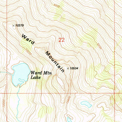 United States Geological Survey Ward Mountain, CA (1990, 24000-Scale) digital map