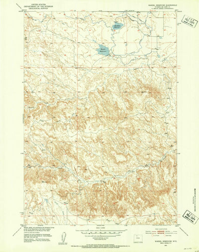 United States Geological Survey Wardel Reservoir, WY (1951, 24000-Scale) digital map