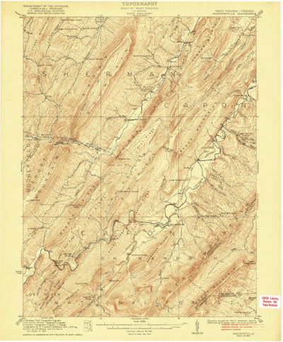 United States Geological Survey Wardensville, WV-VA (1922, 62500-Scale) digital map