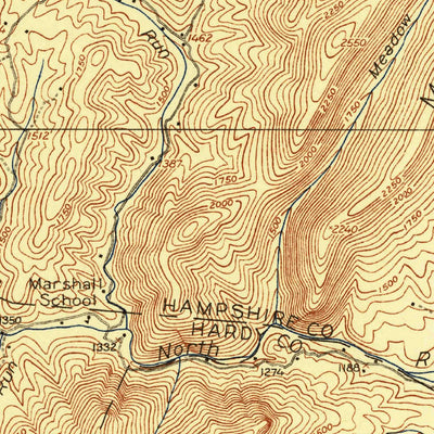 United States Geological Survey Wardensville, WV-VA (1922, 62500-Scale) digital map
