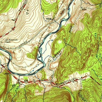 United States Geological Survey Ware, MA (1954, 31680-Scale) digital map