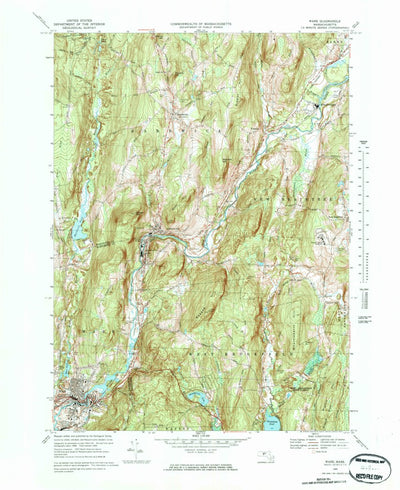 United States Geological Survey Ware, MA (1969, 25000-Scale) digital map
