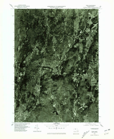 United States Geological Survey Ware, MA (1975, 25000-Scale) digital map