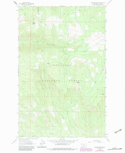 United States Geological Survey Warland Peak, MT (1963, 24000-Scale) digital map