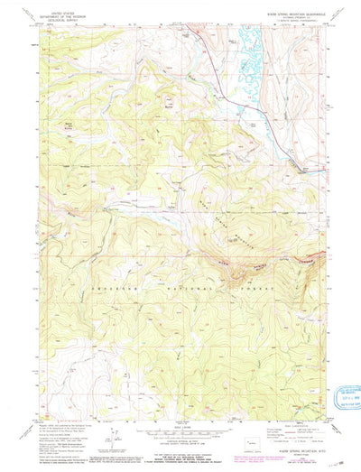 United States Geological Survey Warm Spring Mountain, WY (1956, 24000-Scale) digital map