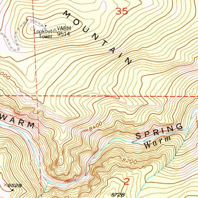 United States Geological Survey Warm Spring Mountain, WY (1956, 24000-Scale) digital map