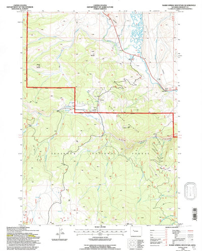 United States Geological Survey Warm Spring Mountain, WY (1991, 24000-Scale) digital map