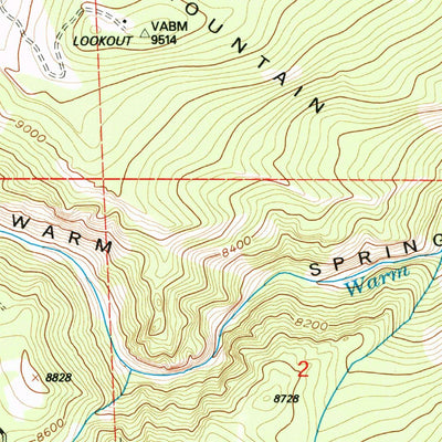 United States Geological Survey Warm Spring Mountain, WY (1991, 24000-Scale) digital map