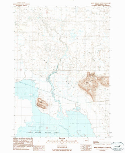 United States Geological Survey Warm Springs Butte, OR (1990, 24000-Scale) digital map