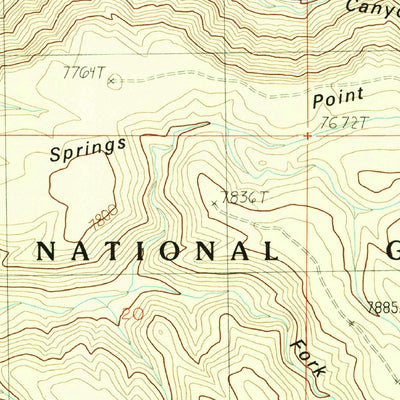 United States Geological Survey Warm Springs Canyon, AZ (1988, 24000-Scale) digital map
