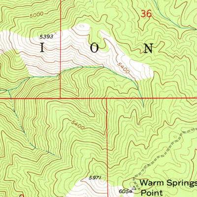 United States Geological Survey Warm Springs Point, ID (1957, 24000-Scale) digital map