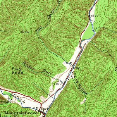 United States Geological Survey Warm Springs, VA-WV (1946, 62500-Scale) digital map