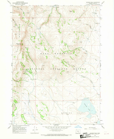 United States Geological Survey Warner Peak, OR (1967, 24000-Scale) digital map