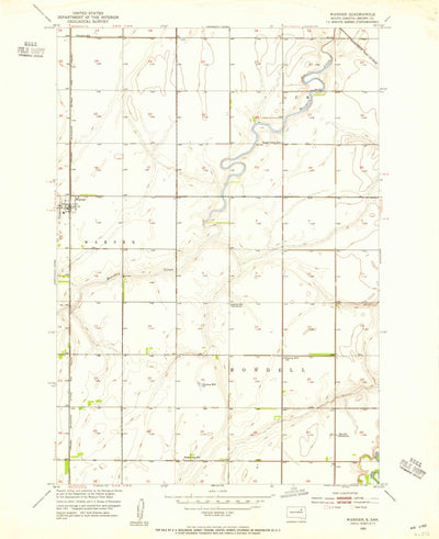 United States Geological Survey Warner, SD (1953, 24000-Scale) digital map
