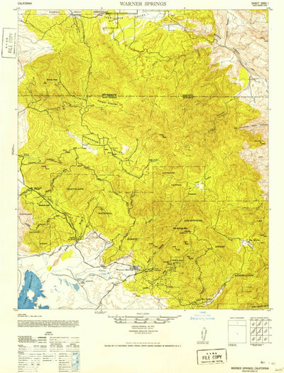 United States Geological Survey Warner Springs, CA (1952, 62500-Scale) digital map