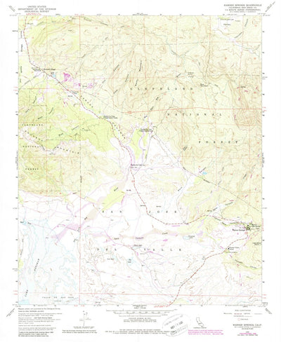 United States Geological Survey Warner Springs, CA (1958, 24000-Scale) digital map