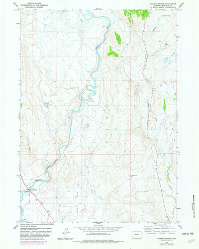 United States Geological Survey Warren Bridge, WY (1966, 24000-Scale) digital map