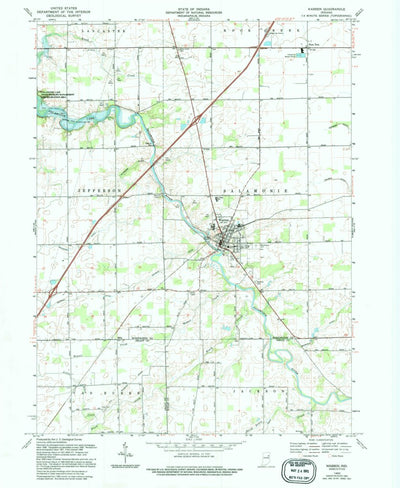 United States Geological Survey Warren, IN (1969, 24000-Scale) digital map
