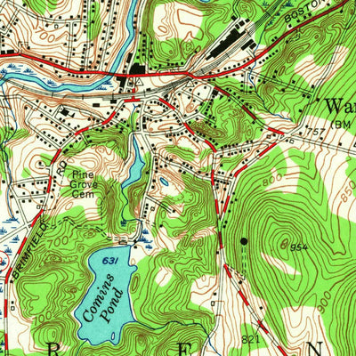 United States Geological Survey Warren, MA (1954, 24000-Scale) digital map