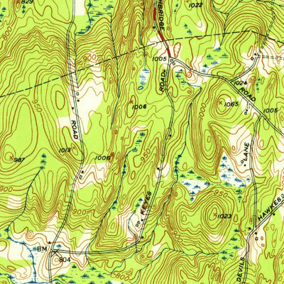 United States Geological Survey Warren, MA (1954, 31680-Scale) digital map