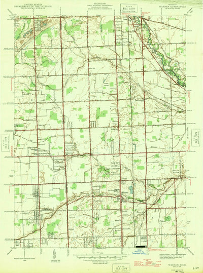 United States Geological Survey Warren, MI (1946, 24000-Scale) digital map