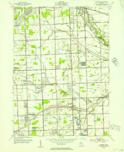 United States Geological Survey Warren, MI (1952, 24000-Scale) digital map