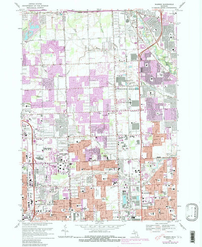 United States Geological Survey Warren, MI (1968, 24000-Scale) digital map