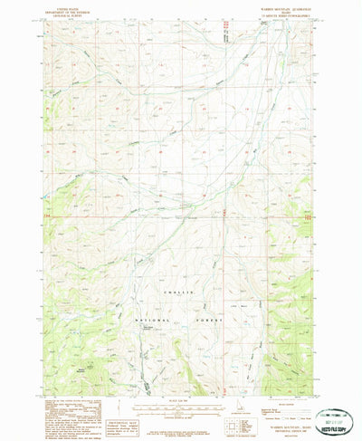United States Geological Survey Warren Mountain, ID (1987, 24000-Scale) digital map