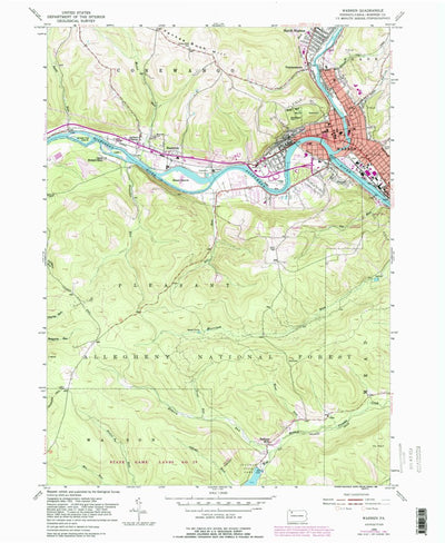 United States Geological Survey Warren, PA (1954, 24000-Scale) digital map