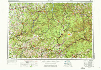 United States Geological Survey Warren, PA-NY (1957, 250000-Scale) digital map