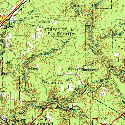 United States Geological Survey Warren, PA-NY (1957, 250000-Scale) digital map