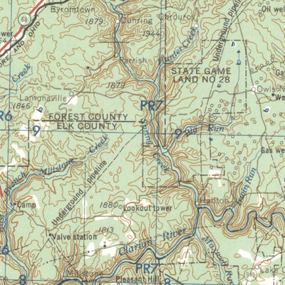 United States Geological Survey Warren, PA-NY (1958, 250000-Scale) digital map