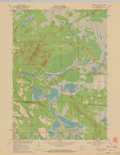 United States Geological Survey Warrens East, WI (1970, 24000-Scale) digital map