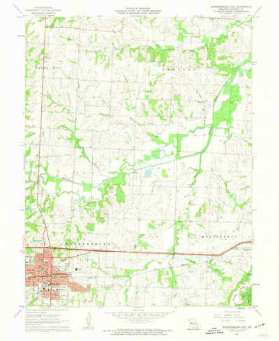 United States Geological Survey Warrensburg East, MO (1962, 24000-Scale) digital map