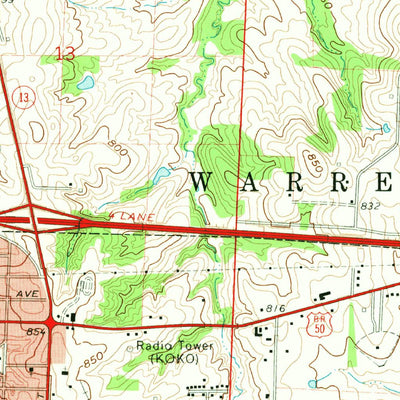 United States Geological Survey Warrensburg East, MO (1962, 24000-Scale) digital map