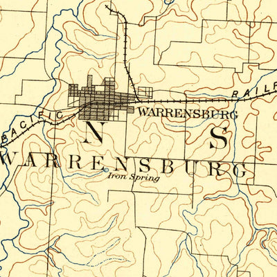 United States Geological Survey Warrensburg, MO (1887, 125000-Scale) digital map