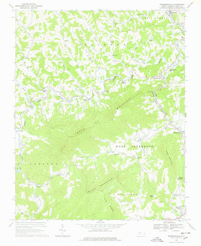 United States Geological Survey Warrensville, NC (1966, 24000-Scale) digital map