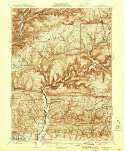 United States Geological Survey Warrensville, PA (1934, 62500-Scale) digital map