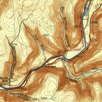 United States Geological Survey Warrensville, PA (1934, 62500-Scale) digital map